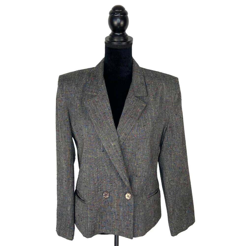 Vintage Crop Confetti Print Blazer Made in USA - Women's Size 7/8